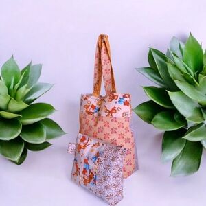 Orange and Blue Geometric Tote Bag